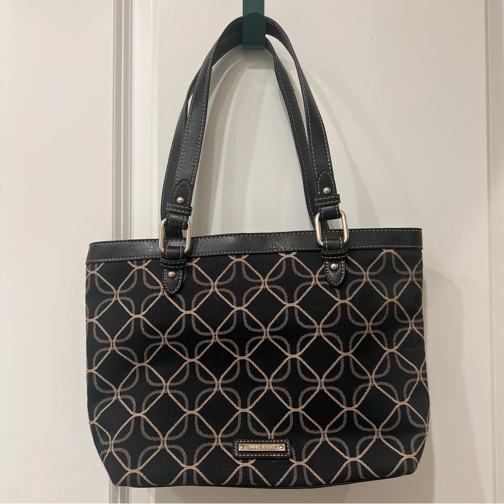 Nine West Black Monogram Shoulder Bag Y2K Purse
